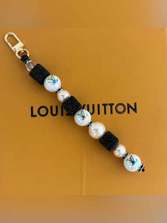 Handmade Handbags - Louis Vuitton Rhinestone Cube Bag Charm 6 inches